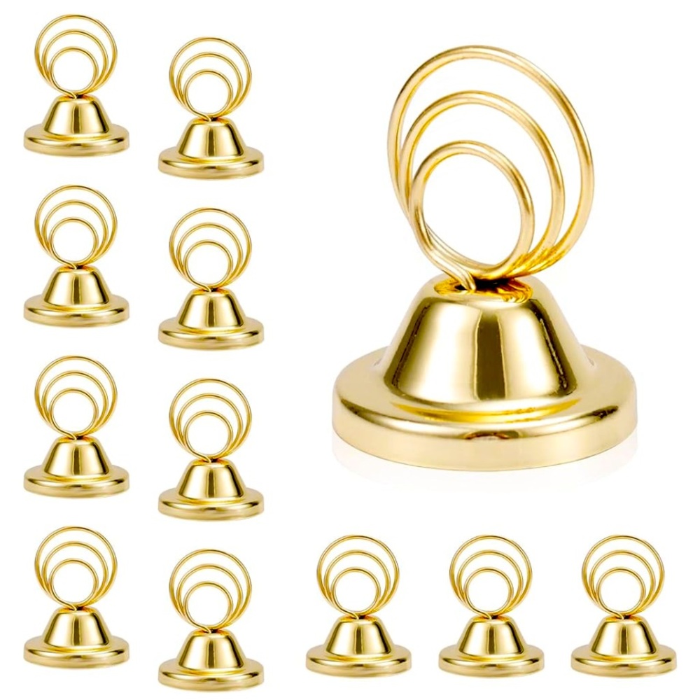 New 24 pcs Table Number Holders, Metal Finish Wire Picture Holders Place Card